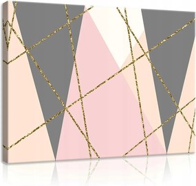 Vászonkép 60x40 Absztrakt geometrikus minimalizmus arany rózsaszín szürke bézs