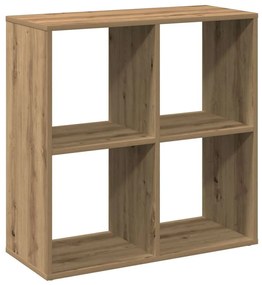kézműves tölgy színű fa elválasztó könyvespolc 69,5x29x69,5 cm