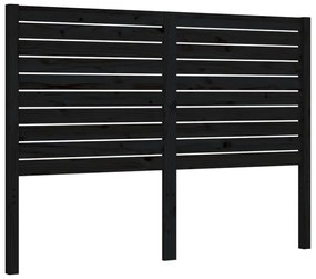 vidaXL fekete tömör fa ágykeret fejtámlával Double