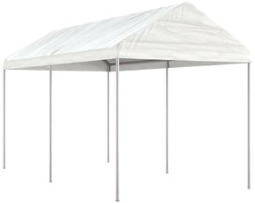 fehér polietilén pavilon tetővel 4,46 x 2,28 x 2,69 m