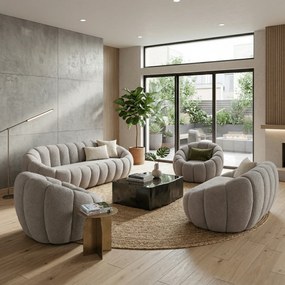 Luxus fotel, világosszürke, TEKVIO