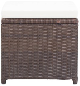 4 db barna polyrattan kerti szék párnákkal
