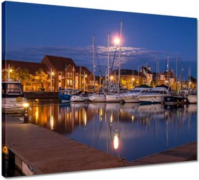Vászonkép 50x40 Éjszakai kikötő