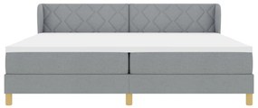 Boxspring Ágy Matrac Mellett - Világosszürke - 200x200 cm - Szövet