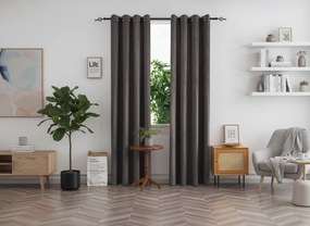 DUNES VELVET sötétítő függöny 140×250 cm, sötétszürke Felfüggesztés: Hullámos sínszalag