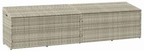 vidaXL világosszürke polyrattan kerti tárolóláda 220x50x58 cm