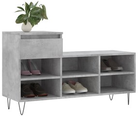 vidaXL betonszürke szerelt fa cipőszekrény 102x36x60 cm