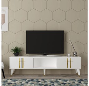 TV asztal/szekrény Pebine 2 (fehér + arany) . 1095307