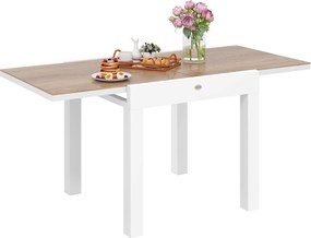 Outsunny Kihúzható Kerti Asztal 80/160x80x75 cm, Téglalap alakú Kihúzható Étkezőasztal 4-6 Fő Részére Alumínium Kerettel és PSPC Felülettel, Teraszra,