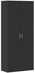 Fekete szerelt fa magasszekrény 80 x 35 x 180 cm