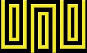 Flizelin fotótapéta Geometrikus loft sárga-fekete figurák 416x254 +ragasztó