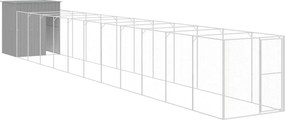 vidaXL világosszürke horganyzott acél kifutós kutyaház 165x1271x181 cm