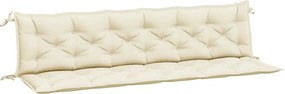 vidaXL 2 db krémfehér oxford szövet kerti padpárna 200 x 50 x 7 cm