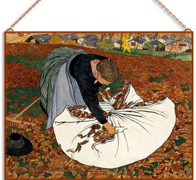 Ernest Biéler - Őszi levelek üvegkép, falikép