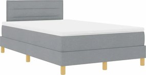 vidaXL LED Box Spring Ágy matracmal Világosszürke 120 x 190 cm szövet