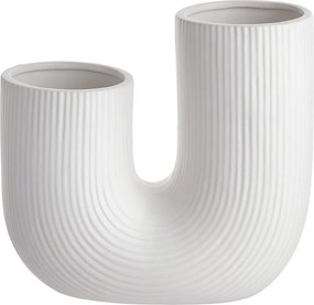 TUBE kerámia váza, fehér 22,5cm