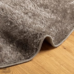 ISTAN szürke hosszú szálú fényes szőnyeg Ø 80 cm