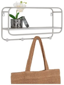 Világosszürke fém fali fogas polccal Feira – House Nordic