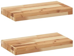 2 db olajbevonatú tömör akácfa függőpolc 60 x 20 x 4 cm
