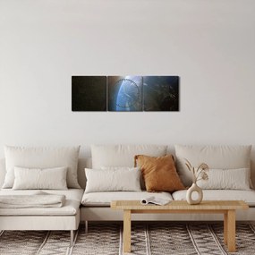 A táj képe az űrből (órával) (90x30 cm)