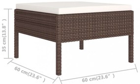 vidaXL 8 részes barna polyrattan kerti bútorszett párnákkal