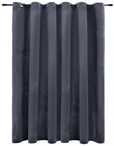 vidaXL antracitszürke bársony sötétítőfüggöny fémkarikákkal 290x245 cm