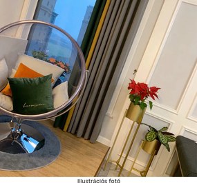 Függő fotel állvánnyal, átlátszó/arany/szürke, BUBBLE NEW TYP 2