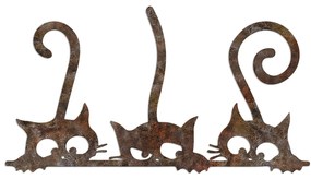 Fém fali dekoráció, Rusty Cats 1