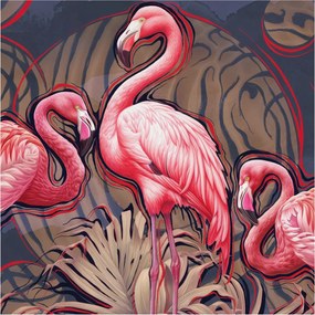 Fotótapéta Flizelin Dekoratív tapéta Rózsaszín flamingók 250x250 Ragasztó