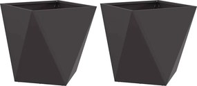 vidaXL Növénytartó 2 pcs Fekete 40 x 40 x 40 cm Acél
