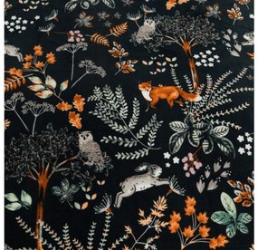 Mikroplüss ágyneműhuzat szett THE FOX AND THE HARE sötétzöld + mikroplüss lepedő SOFT 180x200 cm fehér, franciaágy