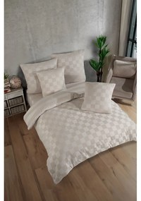 Bézs kétszemélyes damaszt ágyneműhuzat 200x200 cm Kareli – Mijolnir