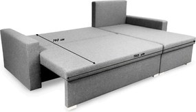 MATT Kinyitható sarokkanapé Sötétszürke