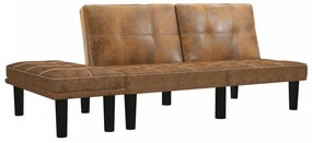 Kétszemélyes barna művelúr kanapé