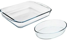 Pyrex Üveg sütőedény szett 2 db, 3,7 l + 2,2 l