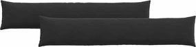 vidaXL Kanapé párnák 2 pcs Fekete 200 x 40 cm Bársonyos szövet