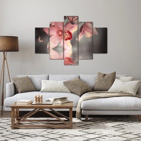 Kép - Virágok és pillangó (150x105 cm)