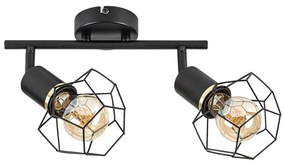 Rabalux 71066 - Spotlámpa FRAN 2xE27/40W/230V fekete