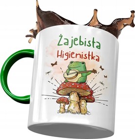 Zöld Bögre Higiénikusoknak Békás Ajándék Nyomtatott Fotóval