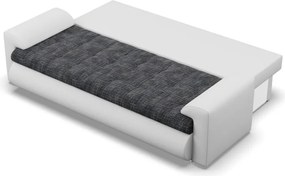 Tokio kanapéágy, fonott + műbőr, sötétszürke - fehér