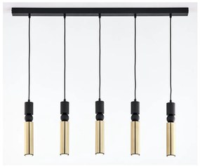 Jupiter 2012 - Csillár zsinóron ALAS 5xGU10/10W/230V fekete/arany