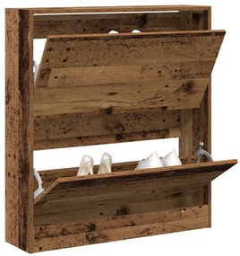 Cipőtartó Flip Fiókkal Régi Fa 80x21x87,5 cm