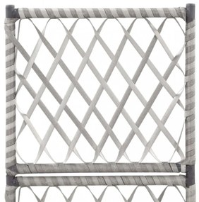 szürke rácsos polyrattan virágtartó 1 kaspóval 30 x 30 x 107 cm