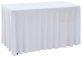 2 darab fehér sztreccs asztalszoknya 120 x 60,5 x 74 cm