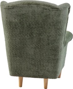 Füles fotel, zöld szövet Coral, CHARLOT