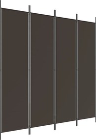 vidaXL 4 paneles barna szövet paraván 200x200 cm