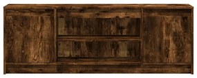 füstös tölgy színű szerelt fa LED-es TV-szekrény 139,5x34x50 cm