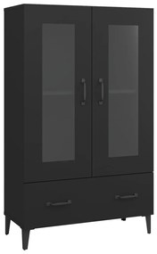 fekete szerelt fa magasszekrény 70 x 31 x 115 cm