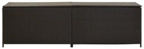 barna polyrattan kerti tárolóláda 200 x 50 x 60 cm
