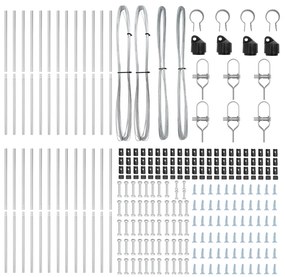 Kerítésoszlopok 26 db Ø32 mm 150 cm Horganyzott Acél